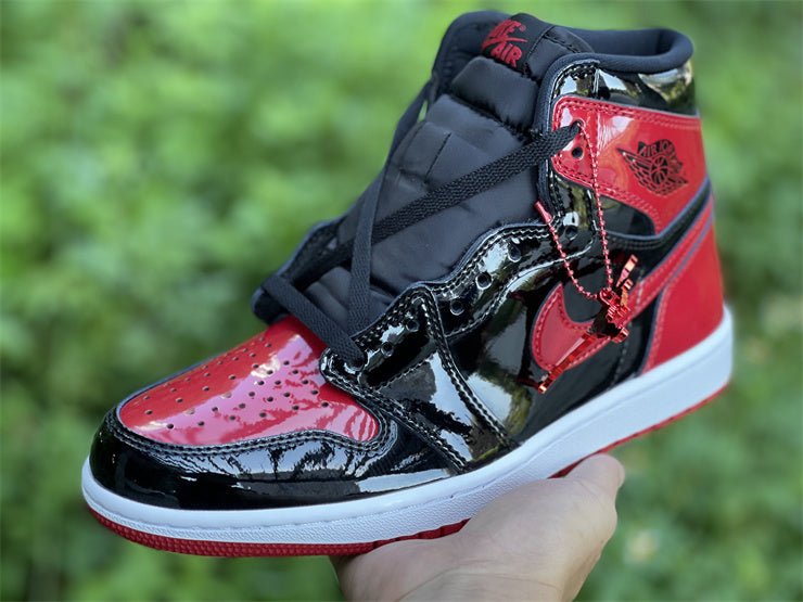 Jordan 1 High Design-Inspired - "Patent Bred" - AJ1-PATBRED-047 - Sole Revival and Redemption LLC