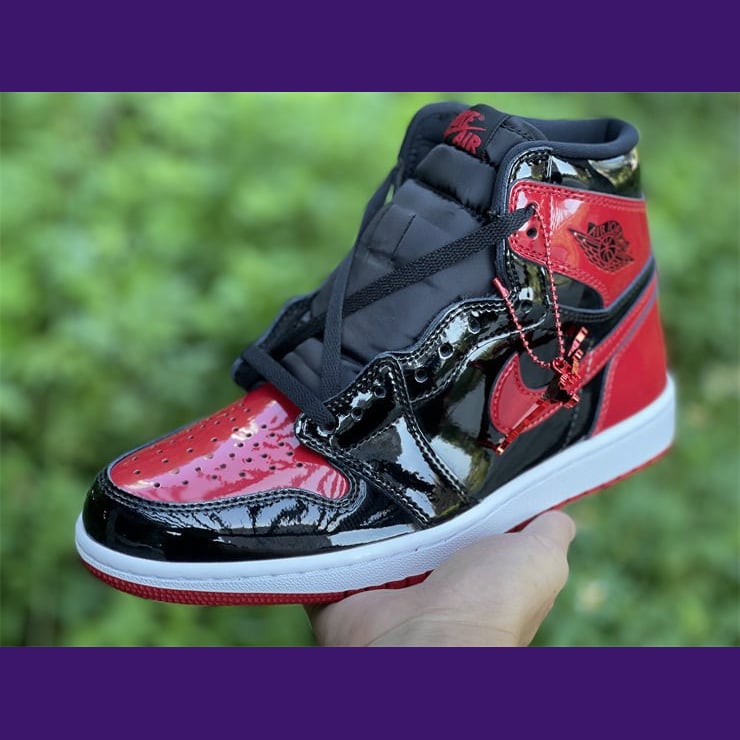 Jordan 1 High Design-Inspired - "Patent Bred" - AJ1-PATBRED-047 - Sole Revival and Redemption LLC