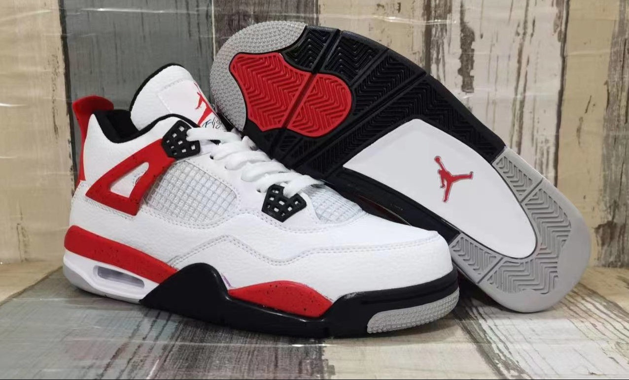 Jordan 4 – Design-Inspired "Red Cement" Custom Tribute Build AJ4‑REDCEMENT‑428