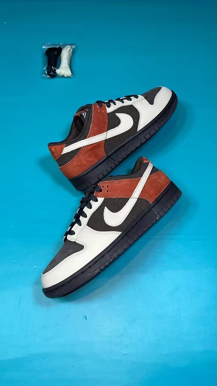 SBDNK‑020 — Nike SB Dunk Low “Red Panda” — Rust/Brown/Off‑White — Design‑Inspired