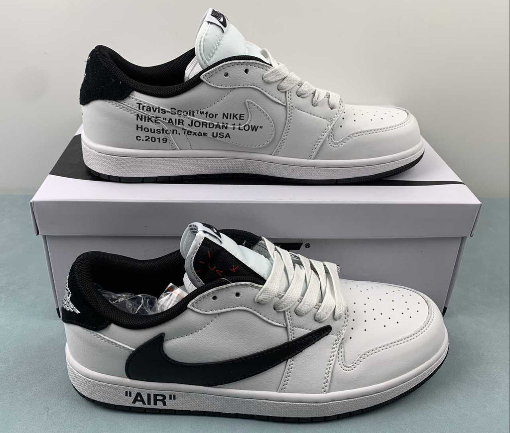 Jordan 1 Low — Design‑Inspired "Travis Scott Off‑White Fragment Collab" Custom Fantasy Build "Reverse Panda" AJ1‑TSOWFRG‑051