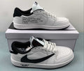 Jordan 1 Low — Design‑Inspired "Travis Scott Off‑White Fragment Collab" Custom Fantasy Build "Reverse Panda" AJ1‑TSOWFRG‑051