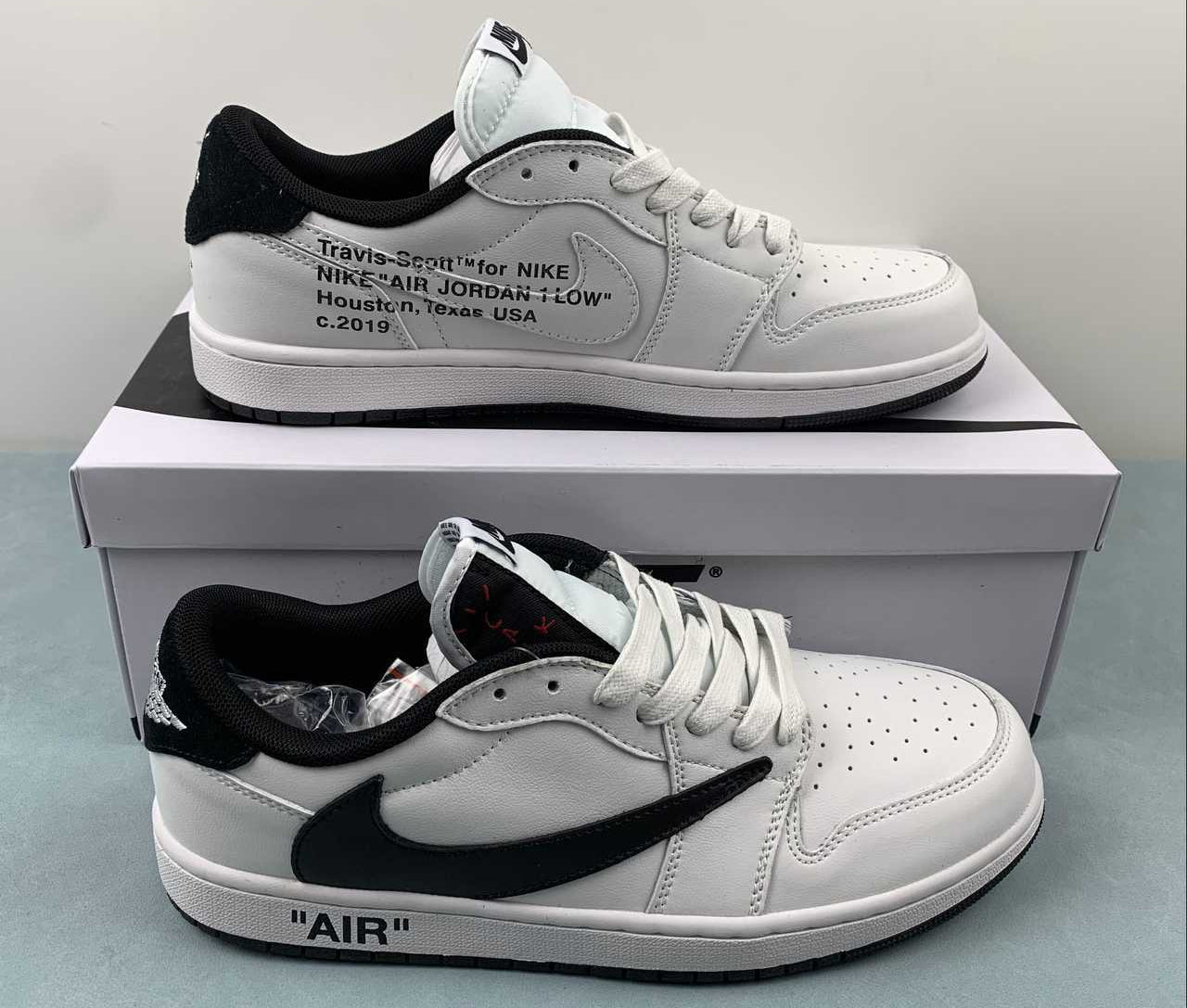 Jordan 1 Low — Design‑Inspired "Travis Scott Off‑White Fragment Collab" Custom Fantasy Build "Reverse Panda" AJ1‑TSOWFRG‑051
