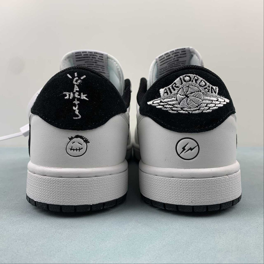 Jordan 1 Low — Design‑Inspired "Travis Scott Off‑White Fragment Collab" Custom Fantasy Build "Reverse Panda" AJ1‑TSOWFRG‑051