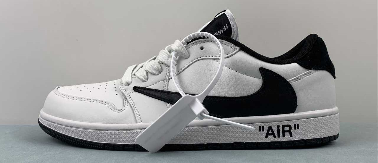 Jordan 1 Low — Design‑Inspired "Travis Scott Off‑White Fragment Collab" Custom Fantasy Build "Reverse Panda" AJ1‑TSOWFRG‑051