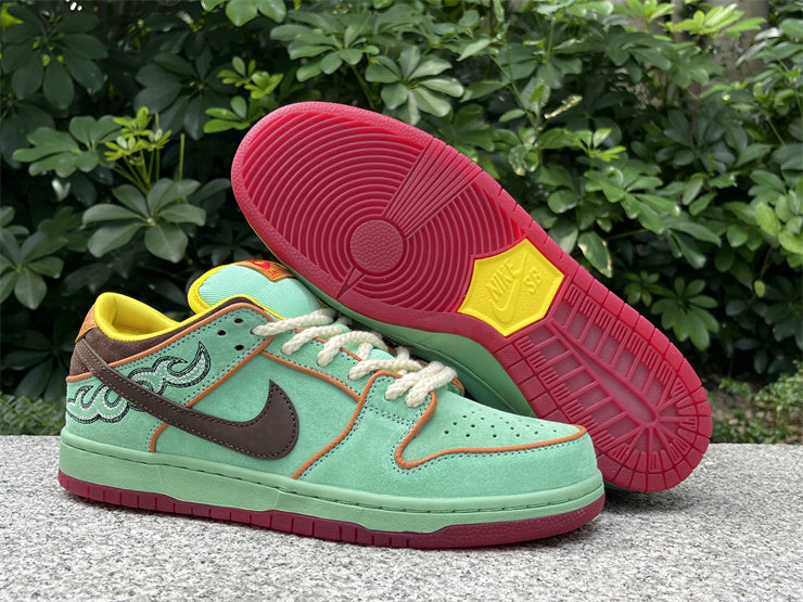 SBDNK‑022 — Nike SB Dunk Low “Rodeo Tourmaline” — Mint/Orange/Yellow — Design‑Inspired