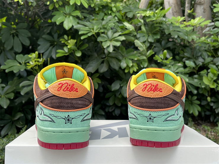 SBDNK‑022 — Nike SB Dunk Low “Rodeo Tourmaline” — Mint/Orange/Yellow — Design‑Inspired