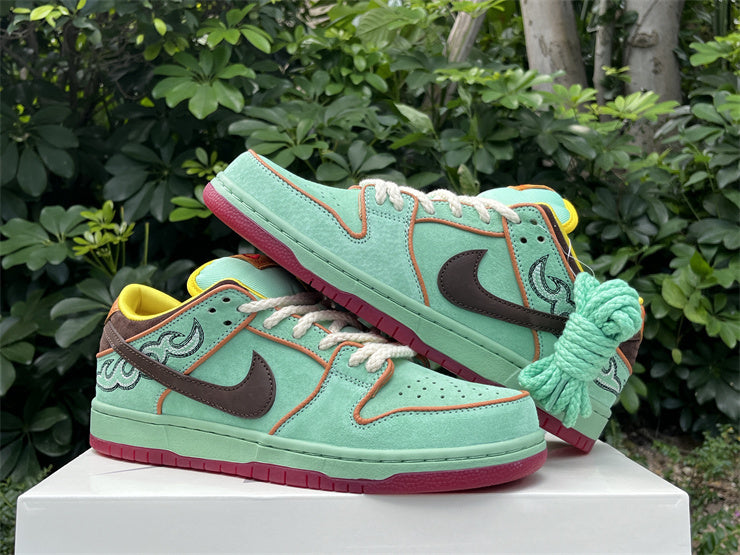 SBDNK‑022 — Nike SB Dunk Low “Rodeo Tourmaline” — Mint/Orange/Yellow — Design‑Inspired