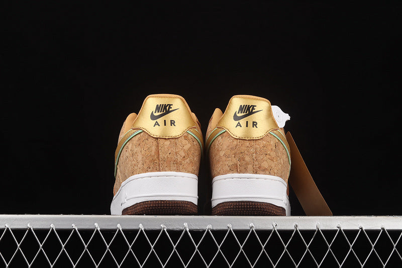 Nike Air Force 1 “Happy Pineapple” — Cork / Green / Tan — Design‑Inspired - AF1‑021