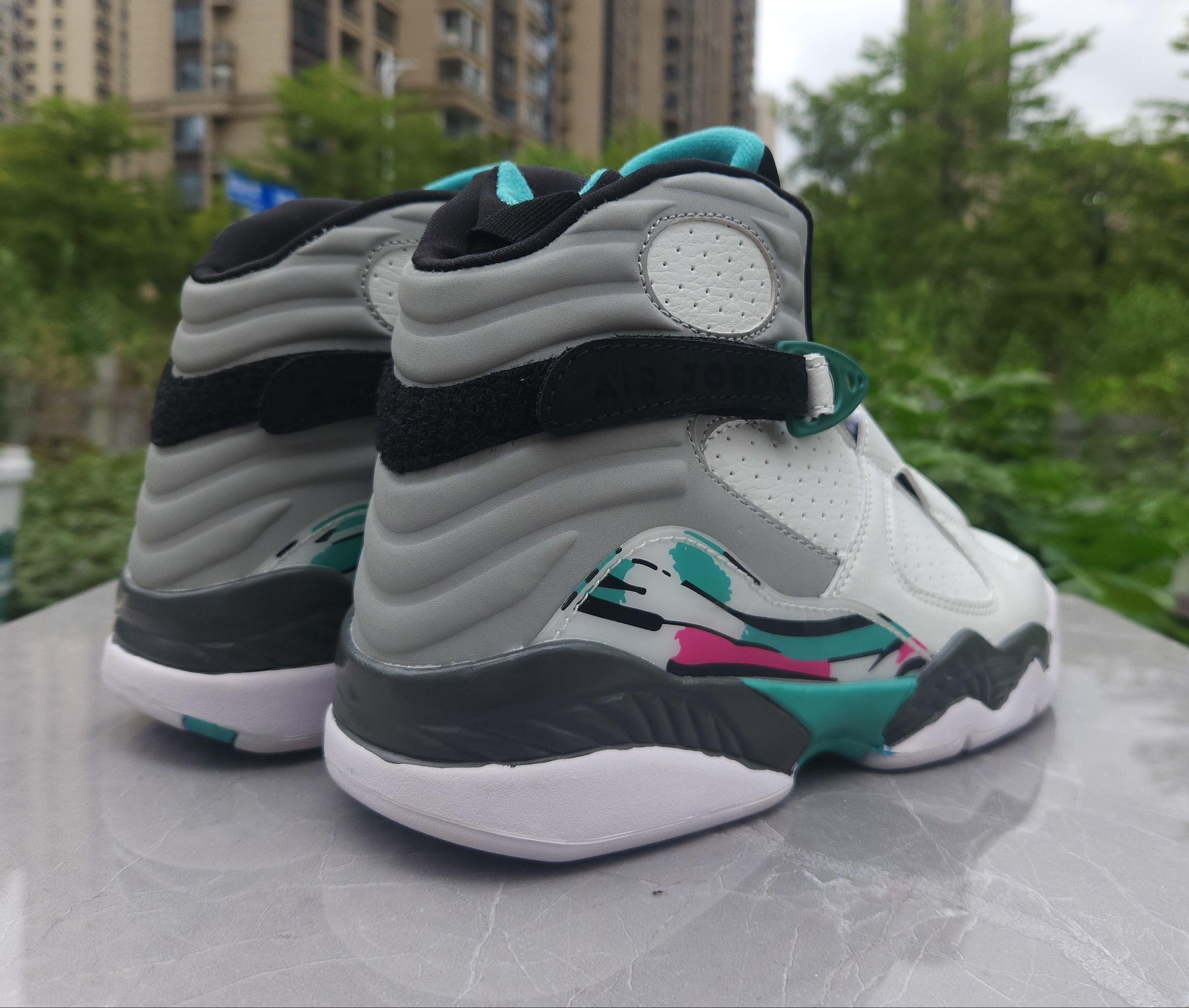 Jordan 8 – Design-Inspired "South Beach" Custom Tribute Build AJ8‑SOUTHBEACH‑810