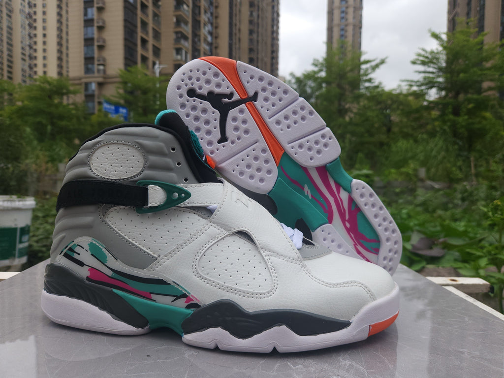 Jordan 8 – Design-Inspired "South Beach" Custom Tribute Build AJ8‑SOUTHBEACH‑810