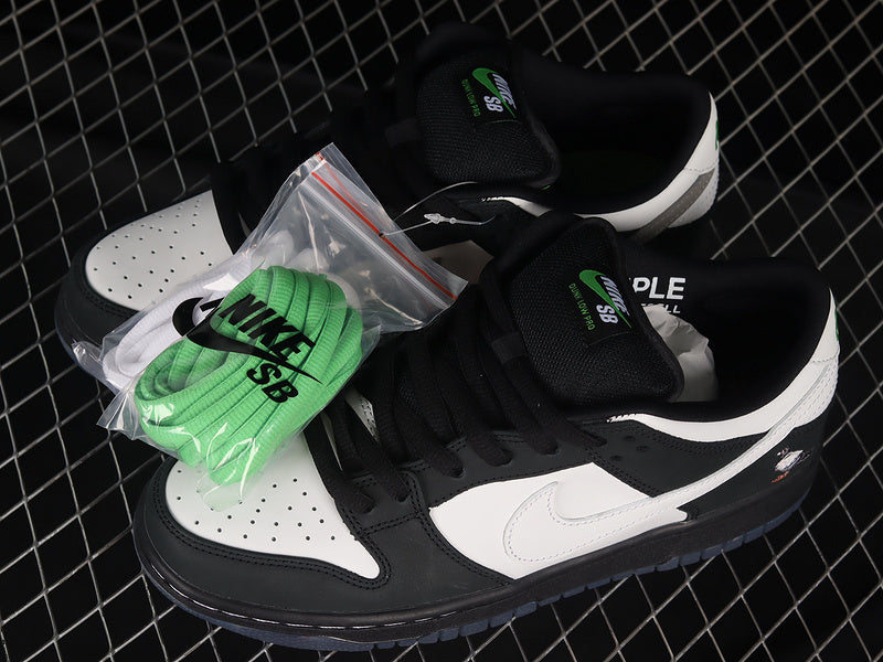 SBDNK‑032 — Nike SB Dunk Low “Panda Pigeon” — Black / White / Grey — Design‑Inspired