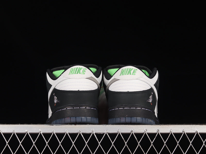 SBDNK‑032 — Nike SB Dunk Low “Panda Pigeon” — Black / White / Grey — Design‑Inspired