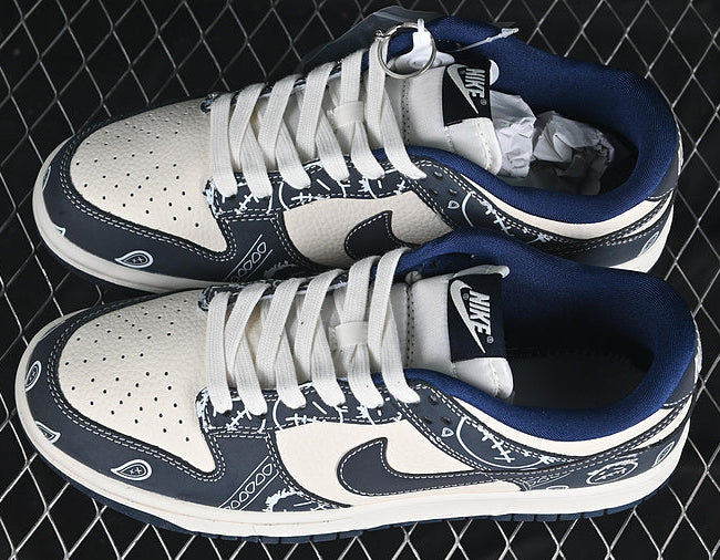 TS‑SB‑053 — SB Dunk “Travis Scott Navy Paisley Smiley” — Fantasy Build