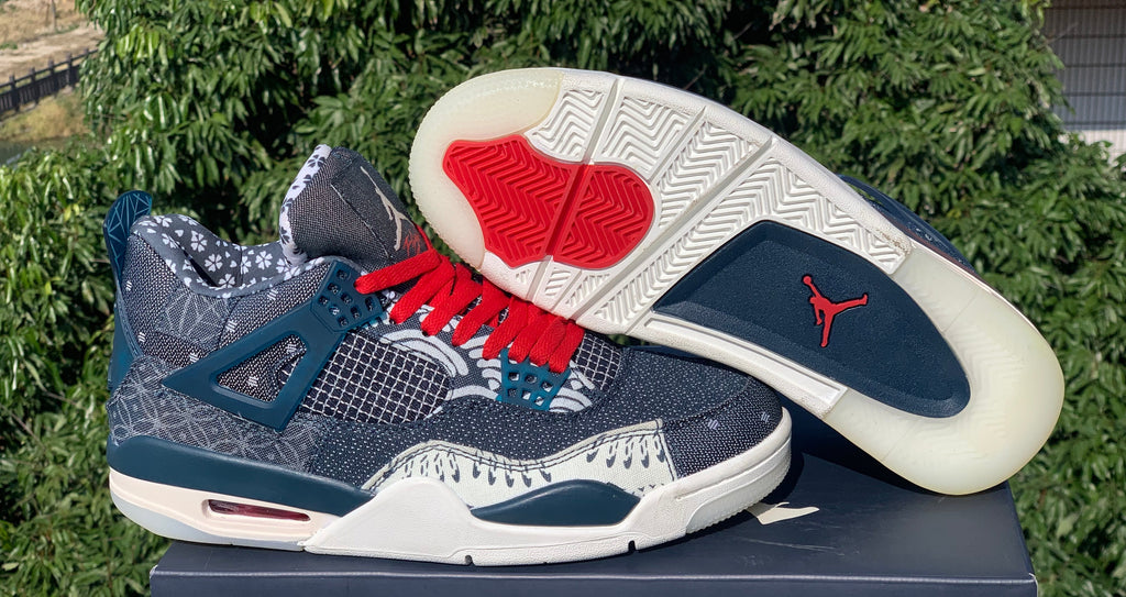 Jordan 4 – Design-Inspired "Sashiko" Custom Tribute Build AJ4‑SASHIKO‑429
