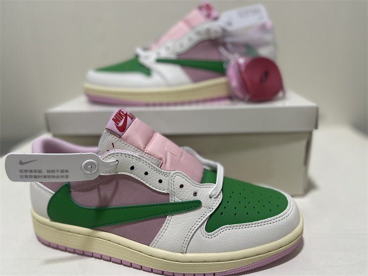 Jordan 1 Low Design-Inspired - "Travis Scott" "Strawberry Matcha" - TS-STRAWMATCHA-063