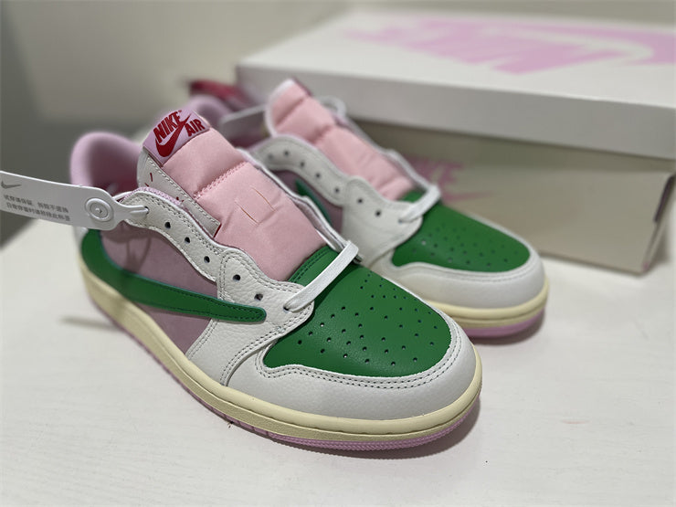 Jordan 1 Low Design-Inspired - "Travis Scott" "Strawberry Matcha" - TS-STRAWMATCHA-063