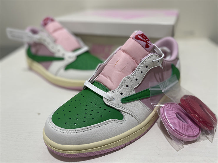 Jordan 1 Low Design-Inspired - "Travis Scott" "Strawberry Matcha" - TS-STRAWMATCHA-063