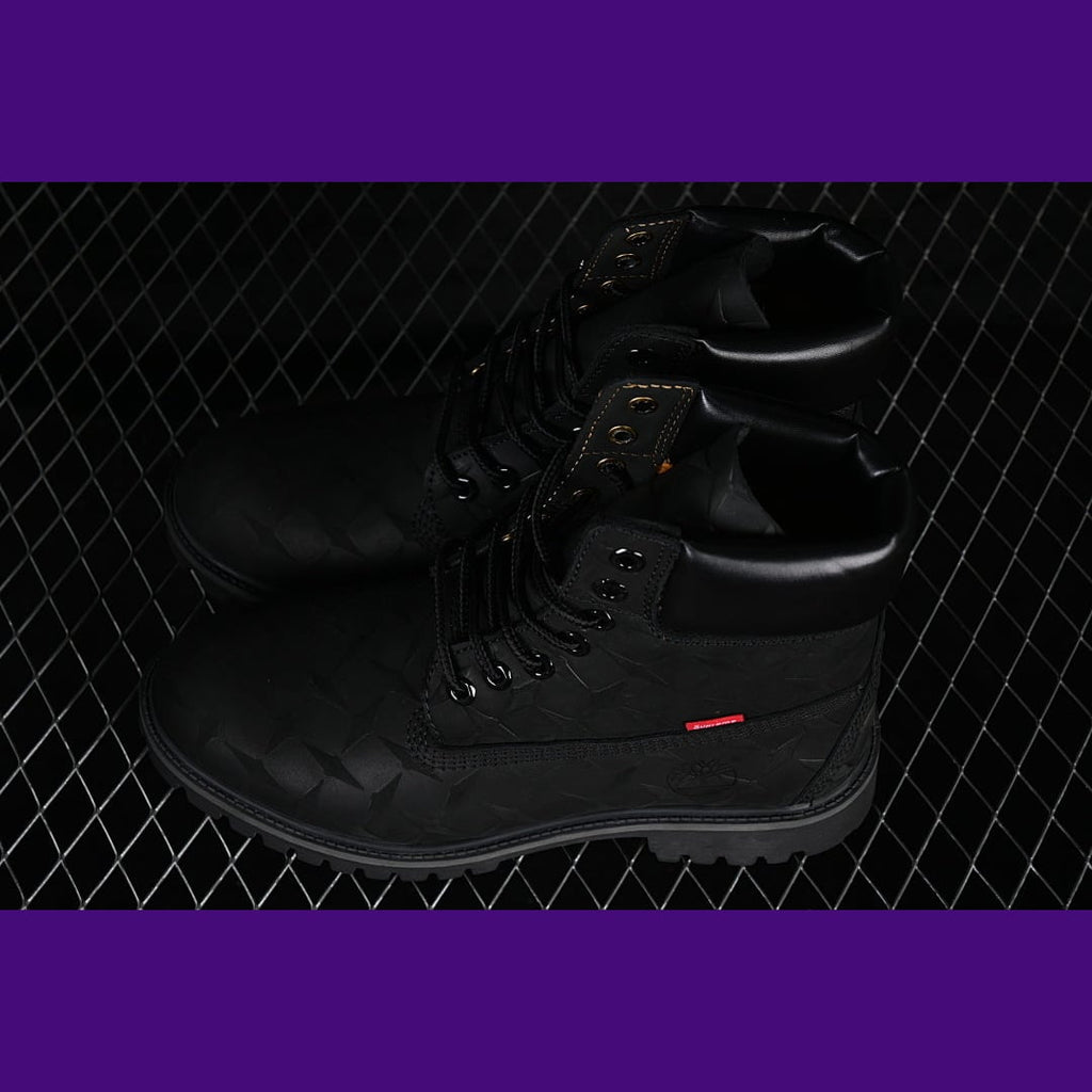 Timberland 6-Inch Design-Inspired - "Supreme Diamond" Black - TIM-SUPDIAMONDBLK-008 - Sole Revival and Redemption LLC