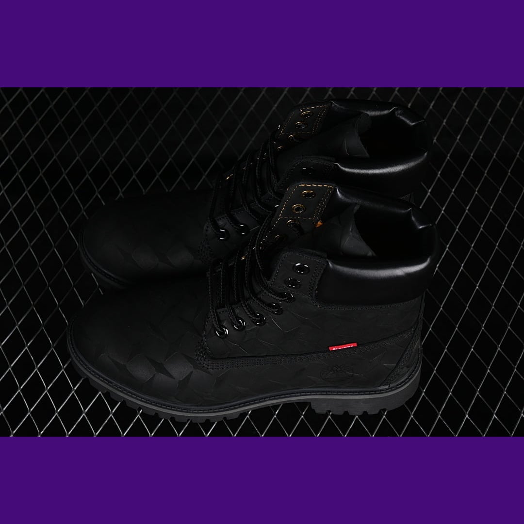 Timberland 6-Inch Design-Inspired - "Supreme Diamond" Black - TIM-SUPDIAMONDBLK-008 - Sole Revival and Redemption LLC