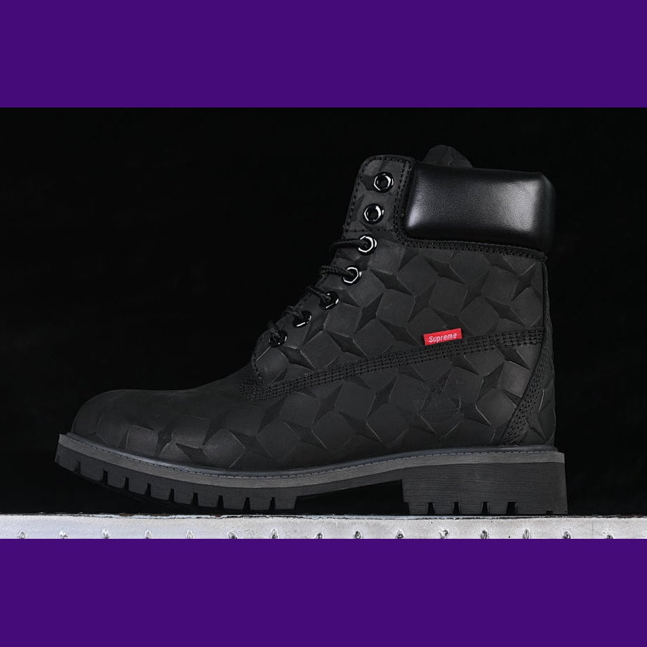 Timberland 6-Inch Design-Inspired - "Supreme Diamond" Black - TIM-SUPDIAMONDBLK-008 - Sole Revival and Redemption LLC
