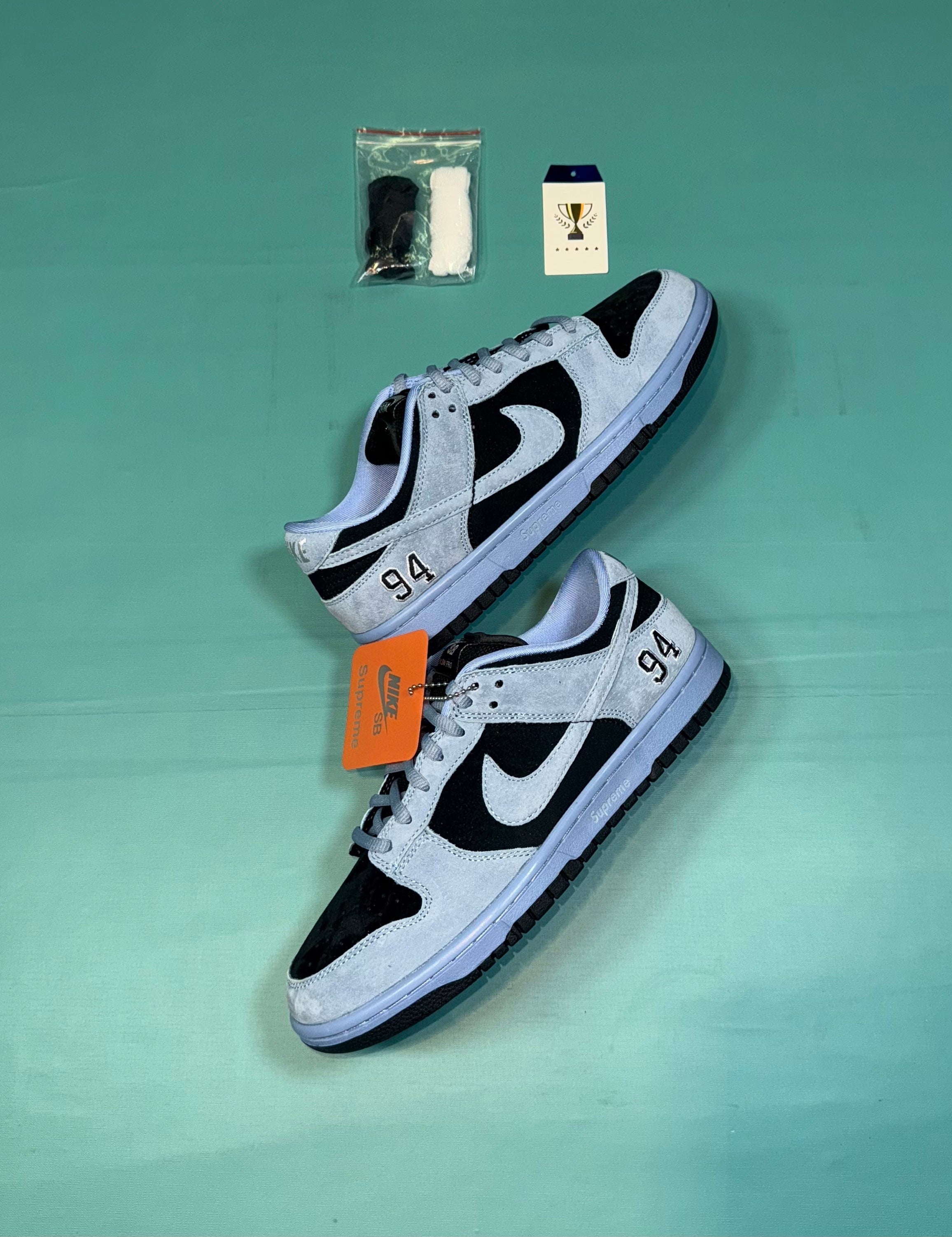 SB Dunk Low “Supreme 94 Pack” — White / Black / Purple / Blue / Golden — Design‑Inspired