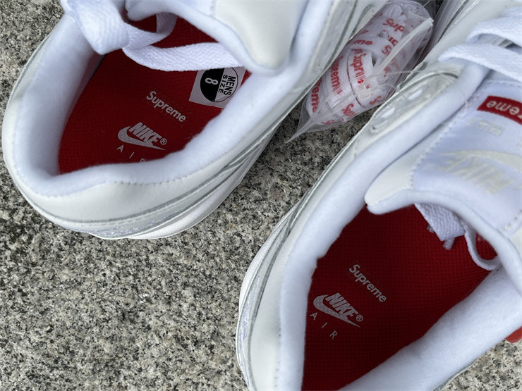 Nike Air Max 1 Design-Inspired - "Supreme White Leather" - AM1-SUPWHT-002