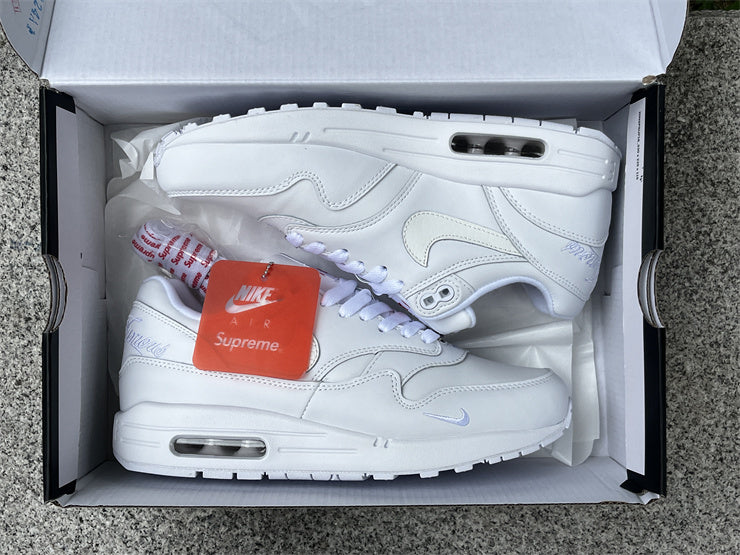 Nike Air Max 1 Design-Inspired - "Supreme White Leather" - AM1-SUPWHT-002