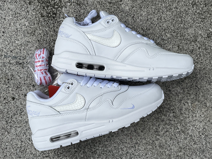Nike Air Max 1 Design-Inspired - "Supreme White Leather" - AM1-SUPWHT-002