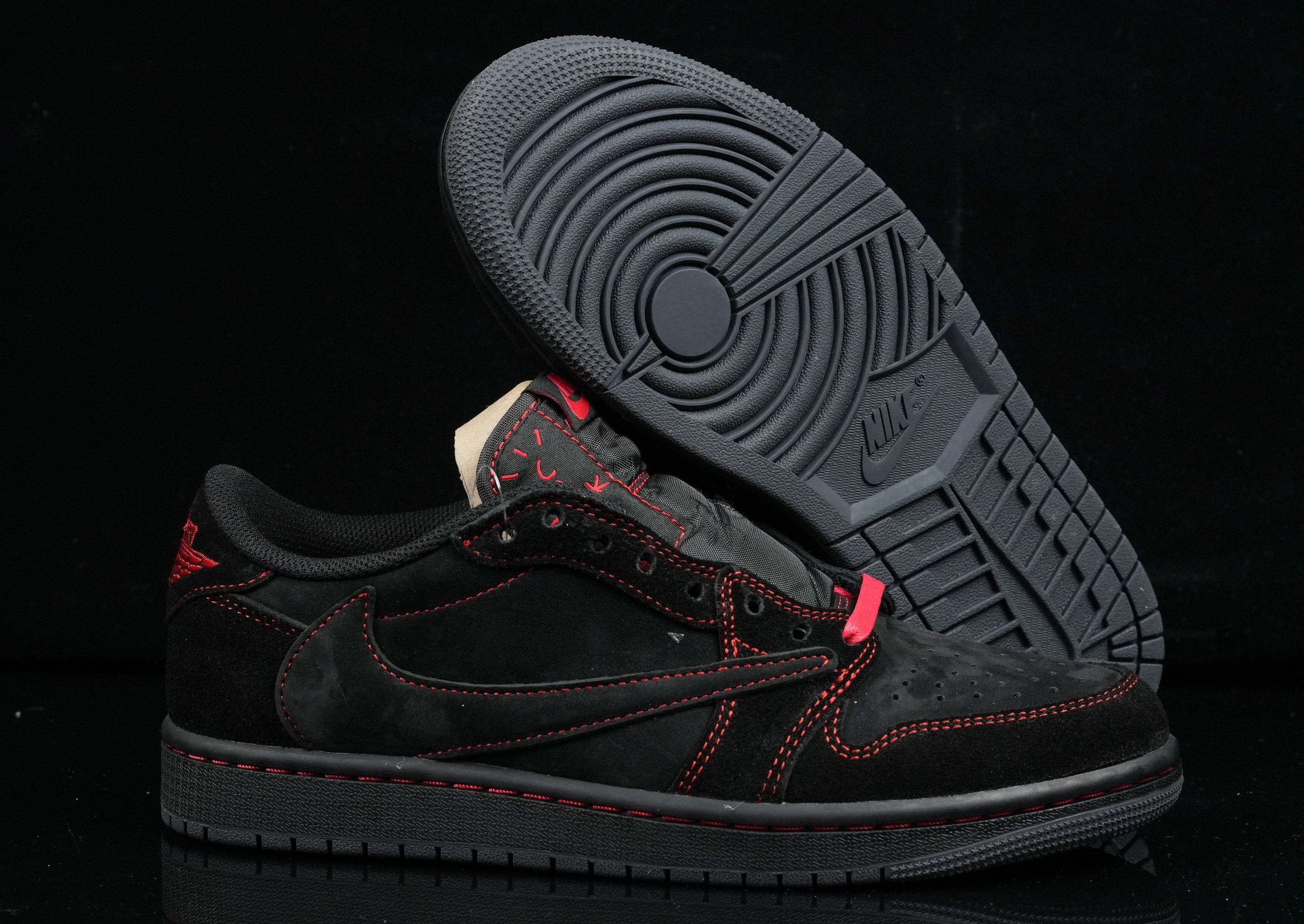 Jordan 1 Low Design‑Inspired “Black and Red Phantom” — Fantasy Build — TS‑REDPHAN‑043