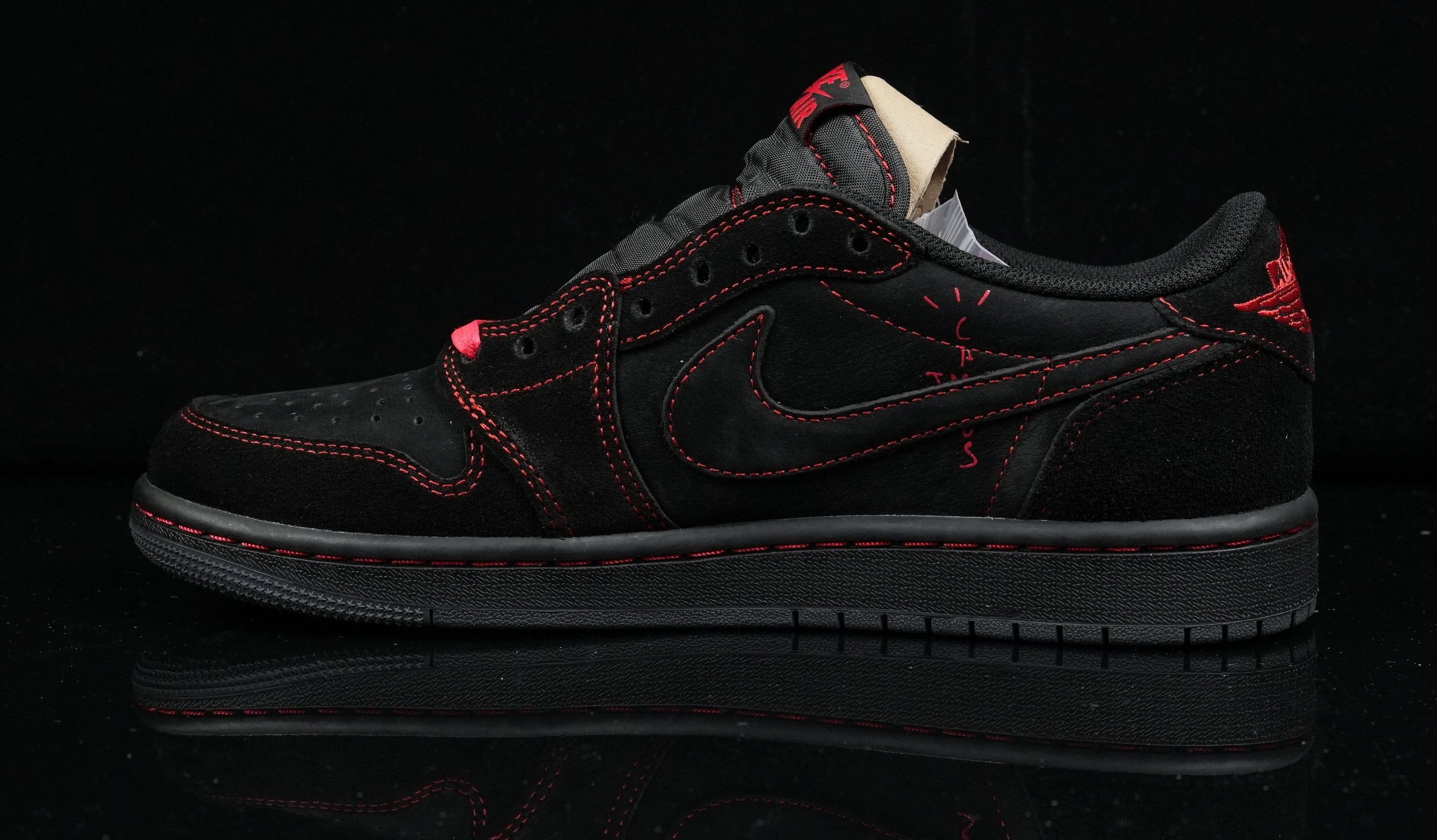 Jordan 1 Low Design‑Inspired “Black and Red Phantom” — Fantasy Build — TS‑REDPHAN‑043