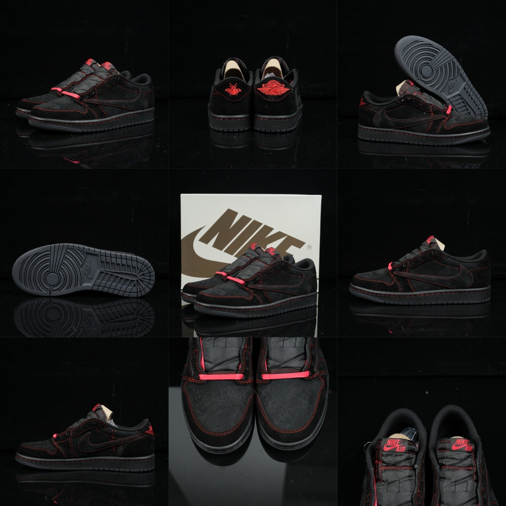 Jordan 1 Low Design‑Inspired “Black and Red Phantom” — Fantasy Build — TS‑REDPHAN‑043