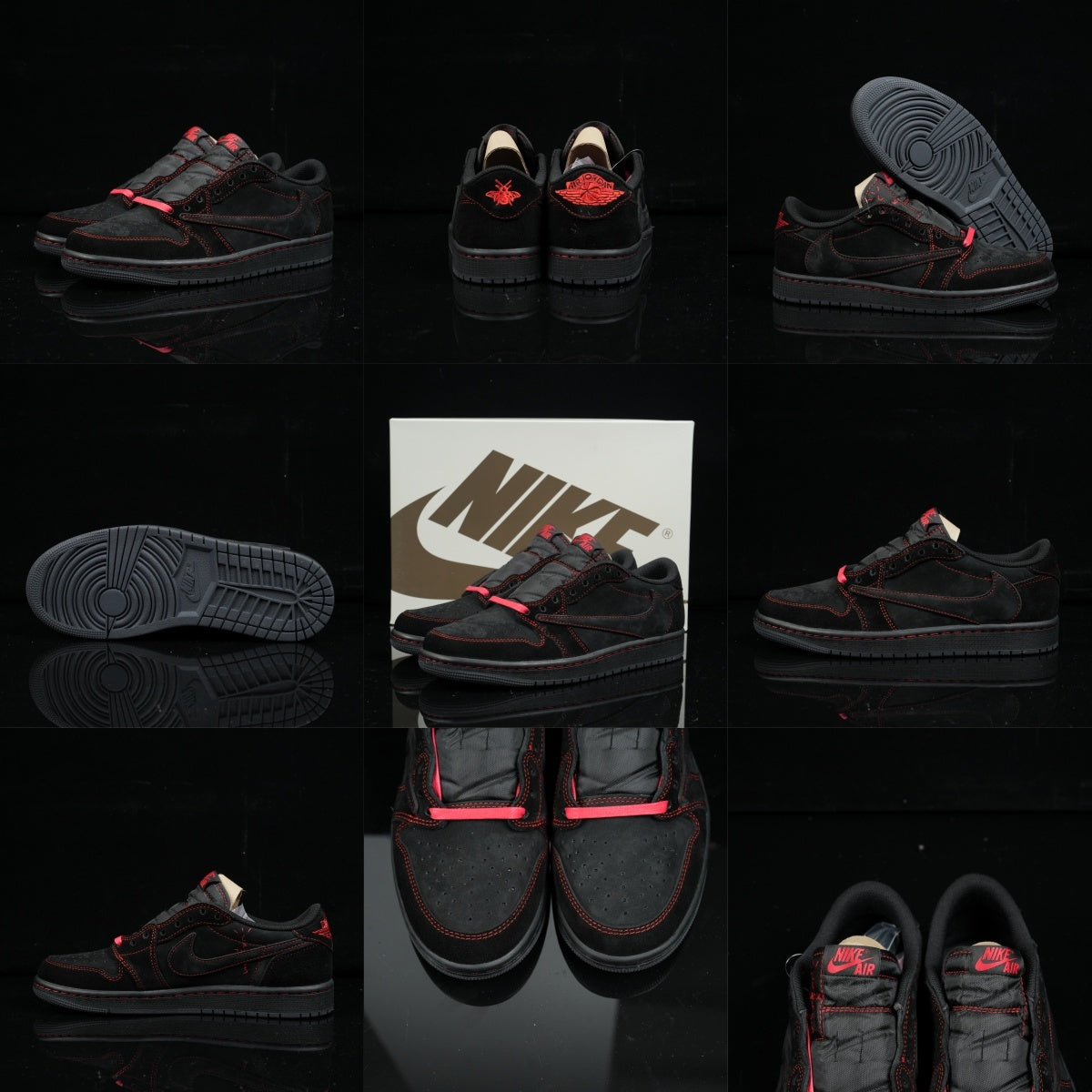 Jordan 1 Low Design‑Inspired “Black and Red Phantom” — Fantasy Build — TS‑REDPHAN‑043