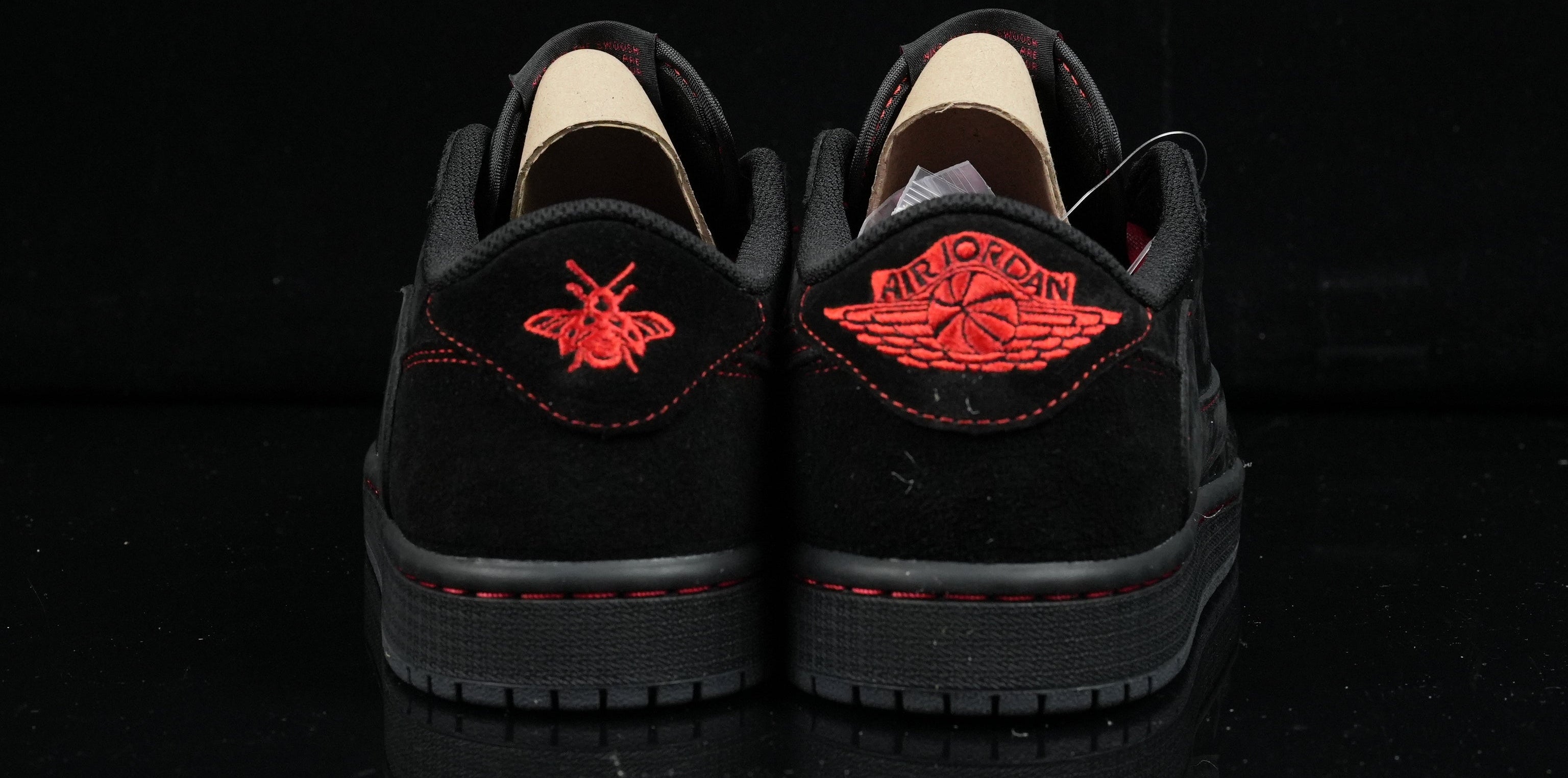 Jordan 1 Low Design‑Inspired “Black and Red Phantom” — Fantasy Build — TS‑REDPHAN‑043