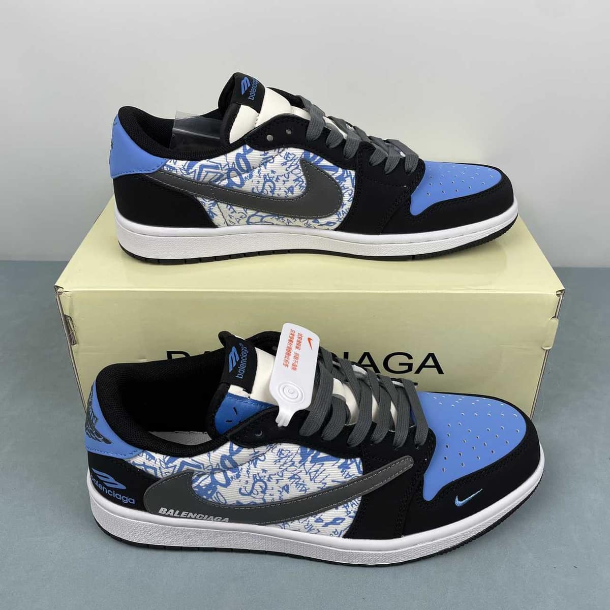 Jordan 1 Low Design-Inspired - "Travis Scott" "Balenciaga" - TS-BALENCI-061 - Sole Revival and Redemption LLC