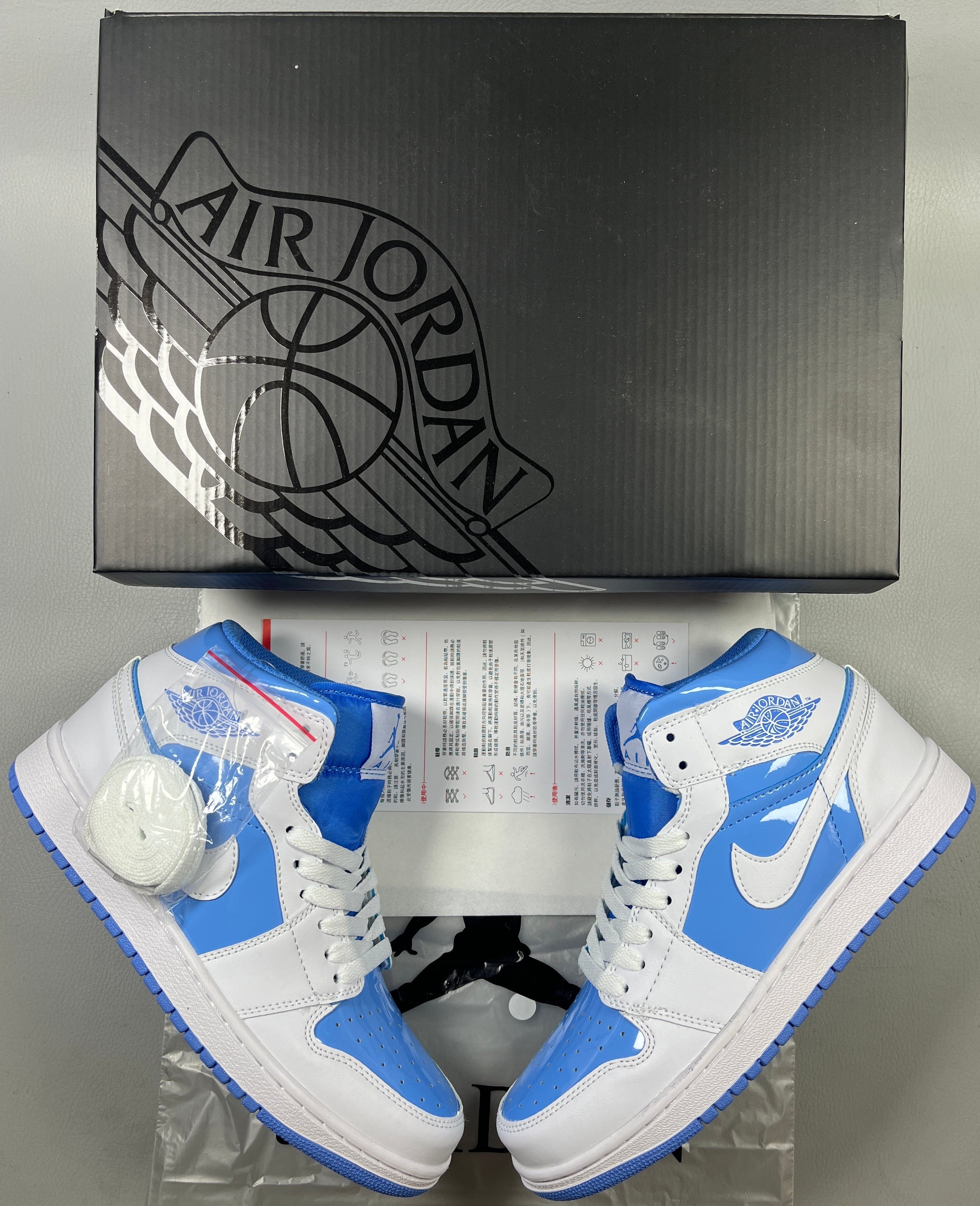 014 — Jordan 1 Mid “Ice Blue Patent” — Design-Inspired Sneaker