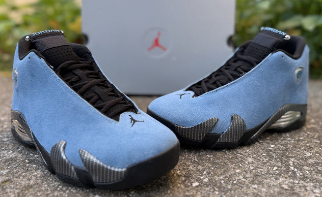 Jordan 14 - Design-Inspired “UNC-PE"  Custom Tributes — AJ14‑UNCPE‑1409