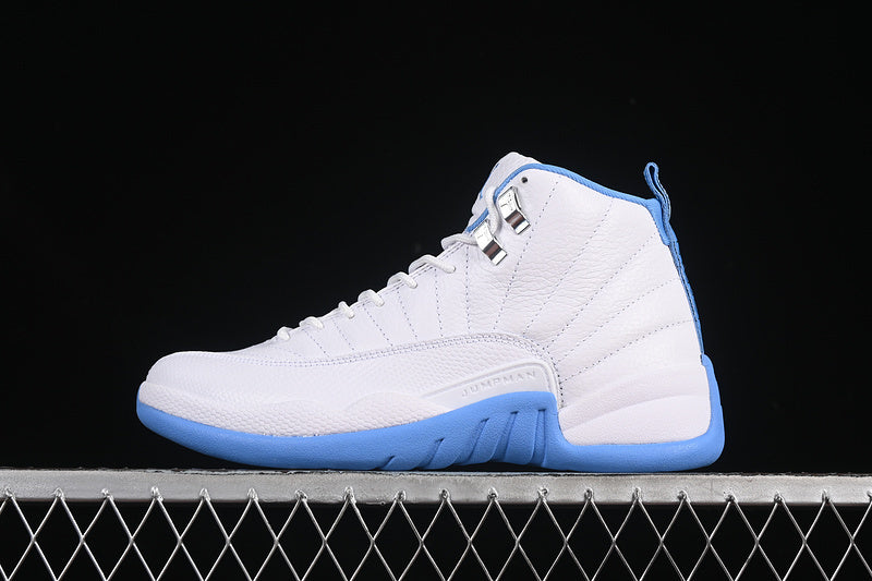 1213 — Jordan 12 “UNC PE” — White/University Blue — Design‑Inspired
