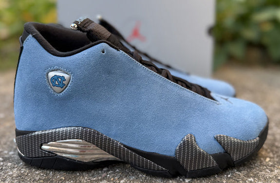 Jordan 14 - Design-Inspired “UNC-PE"  Custom Tributes — AJ14‑UNCPE‑1409