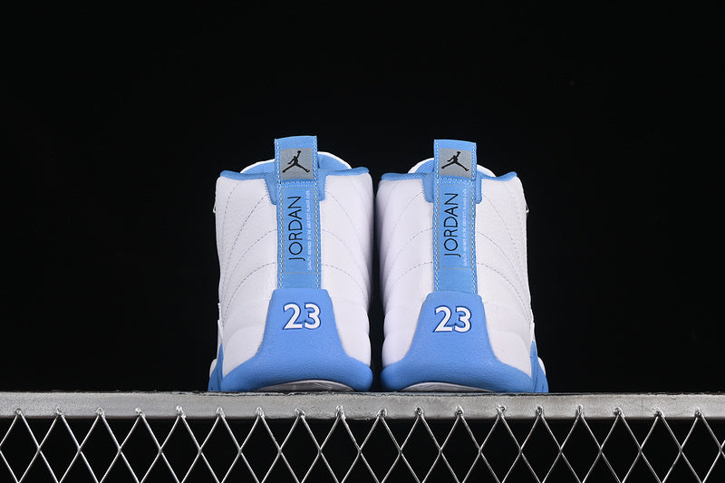 1213 — Jordan 12 “UNC PE” — White/University Blue — Design‑Inspired