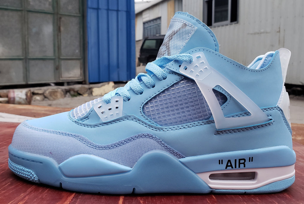 Jordan 4 — Design‑Inspired “Off‑White Carolina Blue” Custom Fantasy Build AJ4‑OWCAROLINA‑436