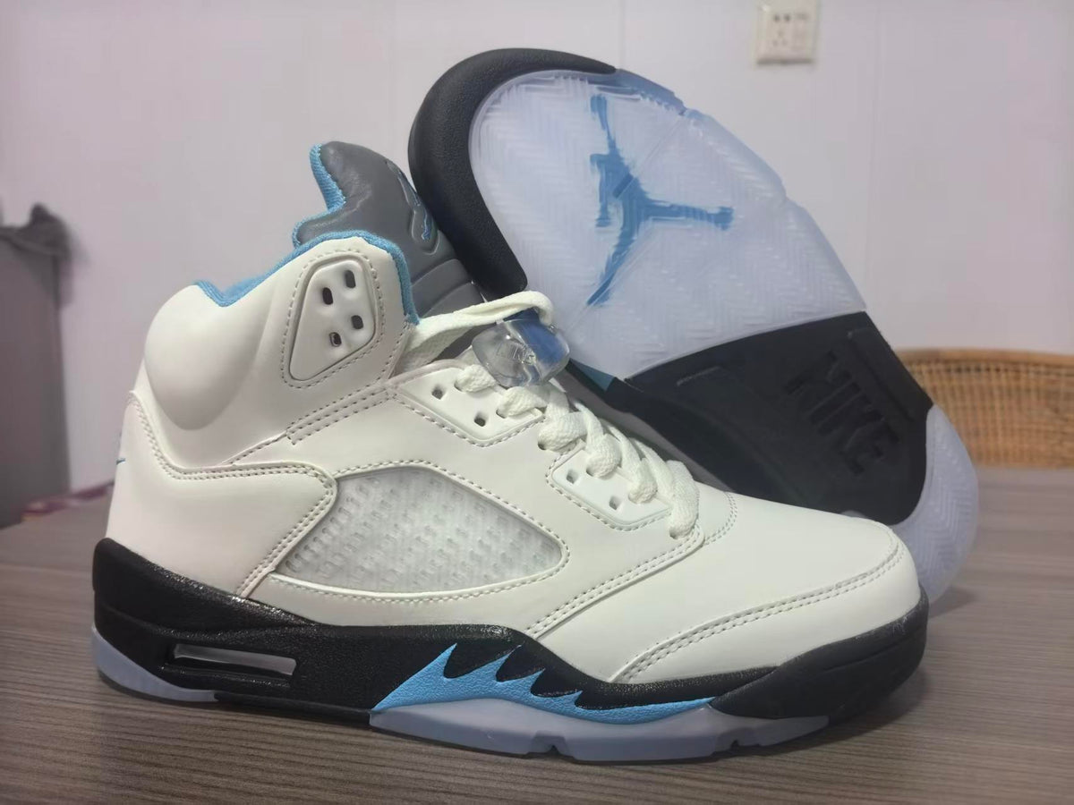 Jordan 5 Design-Inspired - "UNC White" "White & University Blue" Custom Tribute - AJ5-UNCWHT-540