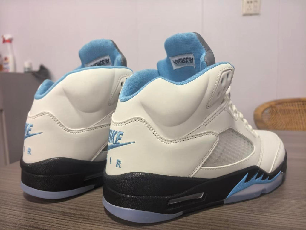Jordan 5 Design-Inspired - "UNC White" "White & University Blue" Custom Tribute - AJ5-UNCWHT-540