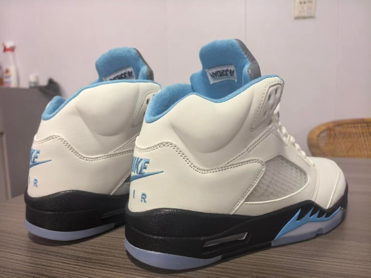 Jordan 5 Design-Inspired - "UNC White" "White & University Blue" Custom Tribute - AJ5-UNCWHT-540
