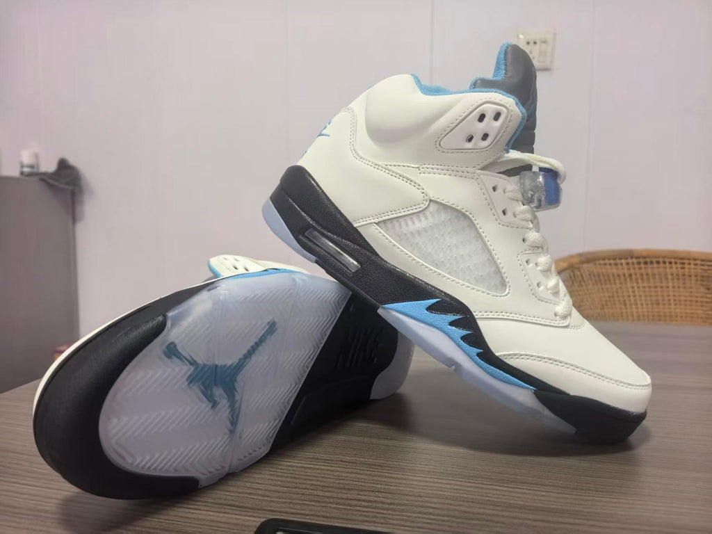 Jordan 5 Design-Inspired - "UNC White" "White & University Blue" Custom Tribute - AJ5-UNCWHT-540