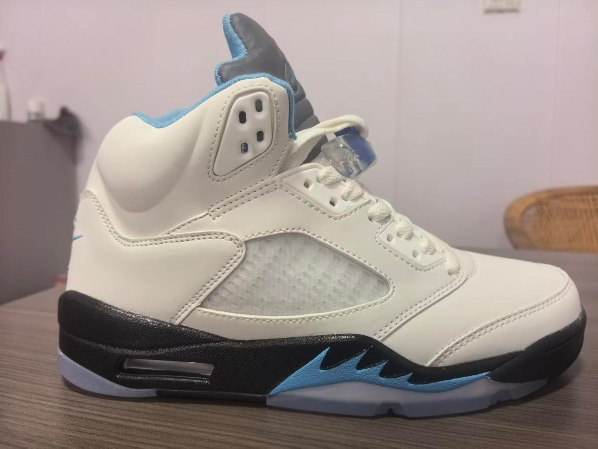 Jordan 5 Design-Inspired - "UNC White" "White & University Blue" Custom Tribute - AJ5-UNCWHT-540
