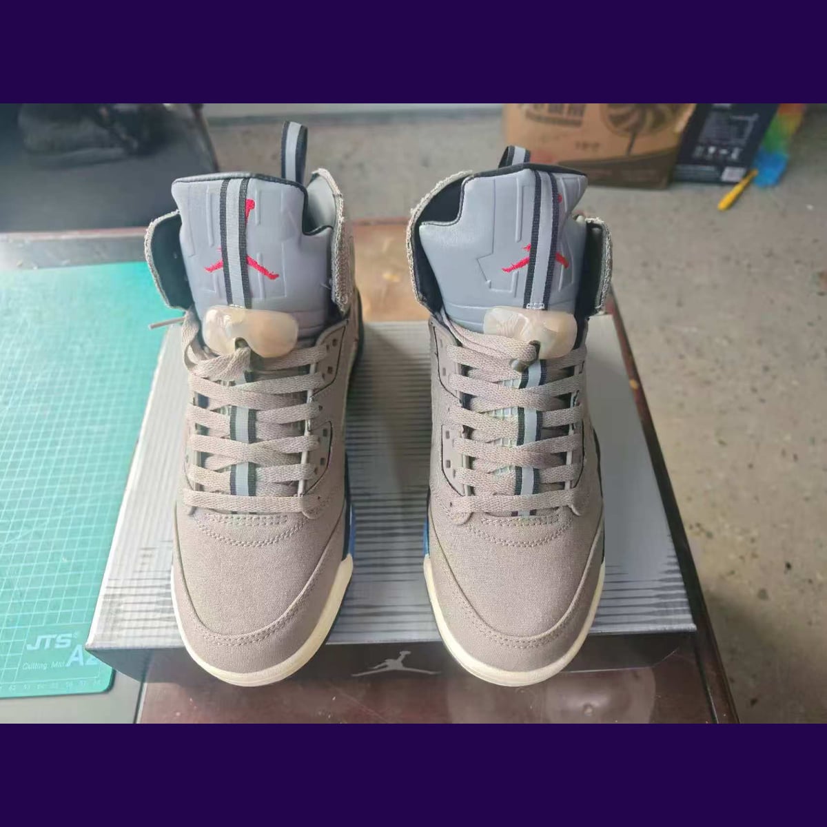 Jordan 5 Design-Inspired - "Undefeated Light Brown Canvas" - AJ5-UNDF-546 - Sole Revival and Redemption LLC