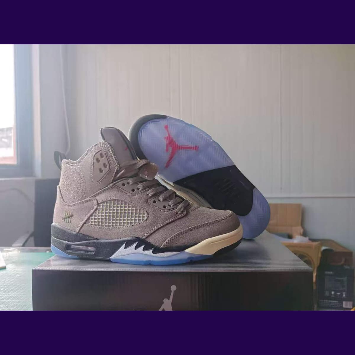 Jordan 5 Design-Inspired - "Undefeated Light Brown Canvas" - AJ5-UNDF-546 - Sole Revival and Redemption LLC