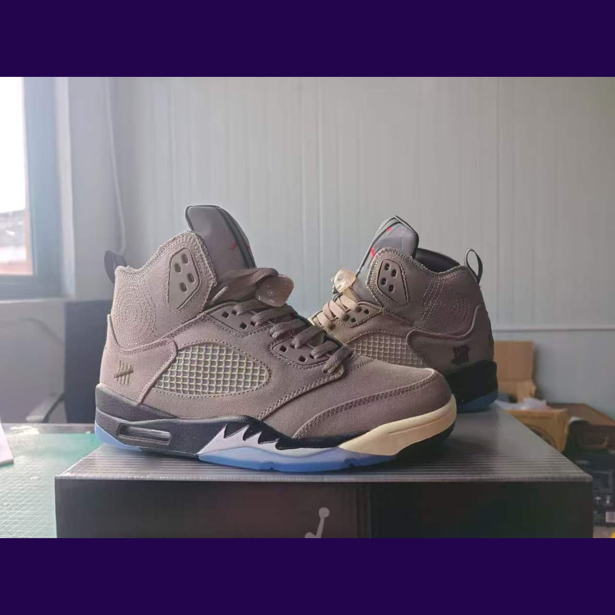 Jordan 5 Design-Inspired - "Undefeated Light Brown Canvas" - AJ5-UNDF-546 - Sole Revival and Redemption LLC