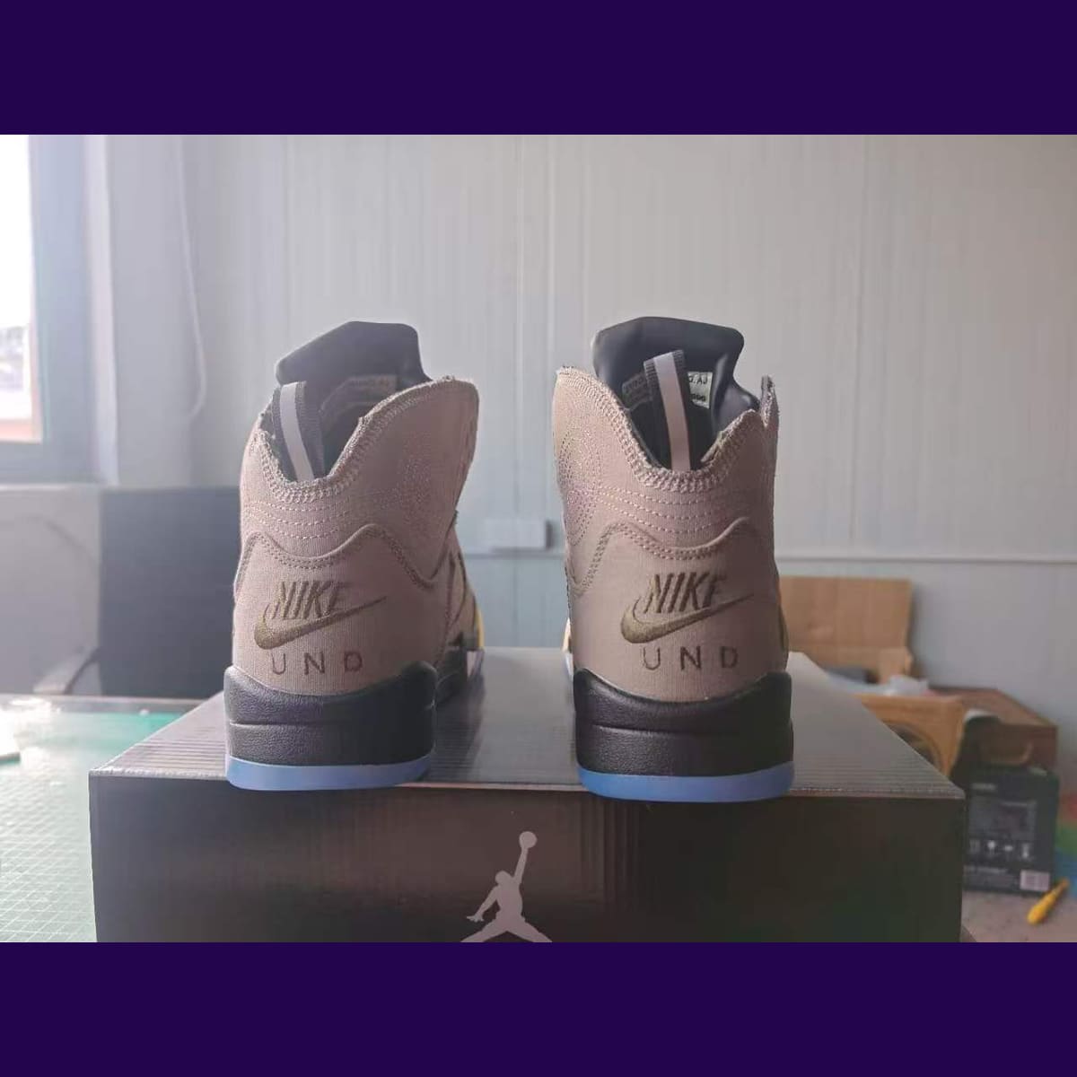 Jordan 5 Design-Inspired - "Undefeated Light Brown Canvas" - AJ5-UNDF-546 - Sole Revival and Redemption LLC